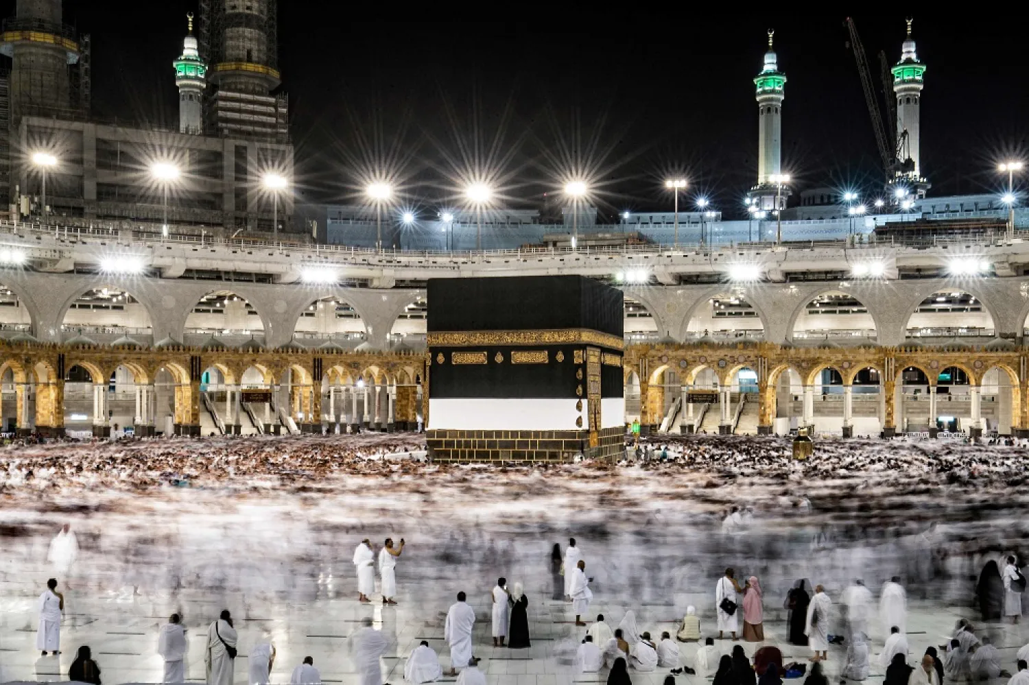 Muslim pilgrims circumbabulate around the Kaaba, Islam's holiest shrine, during the annual Hajj pilgrimage at the Grand Mosque in Saudi Arabia's holy city of Makkah on July 6, 2022. (AFP)