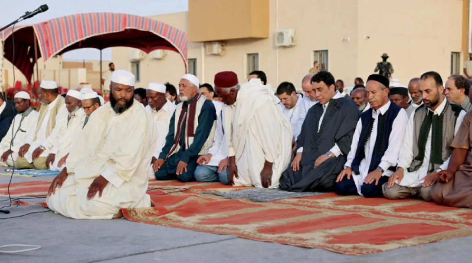 رئيس المجلس الرئاسي الليبي يؤدي صلاة عيد الأضحى في مدينة تاورغاء (المجلس الرئاسي)