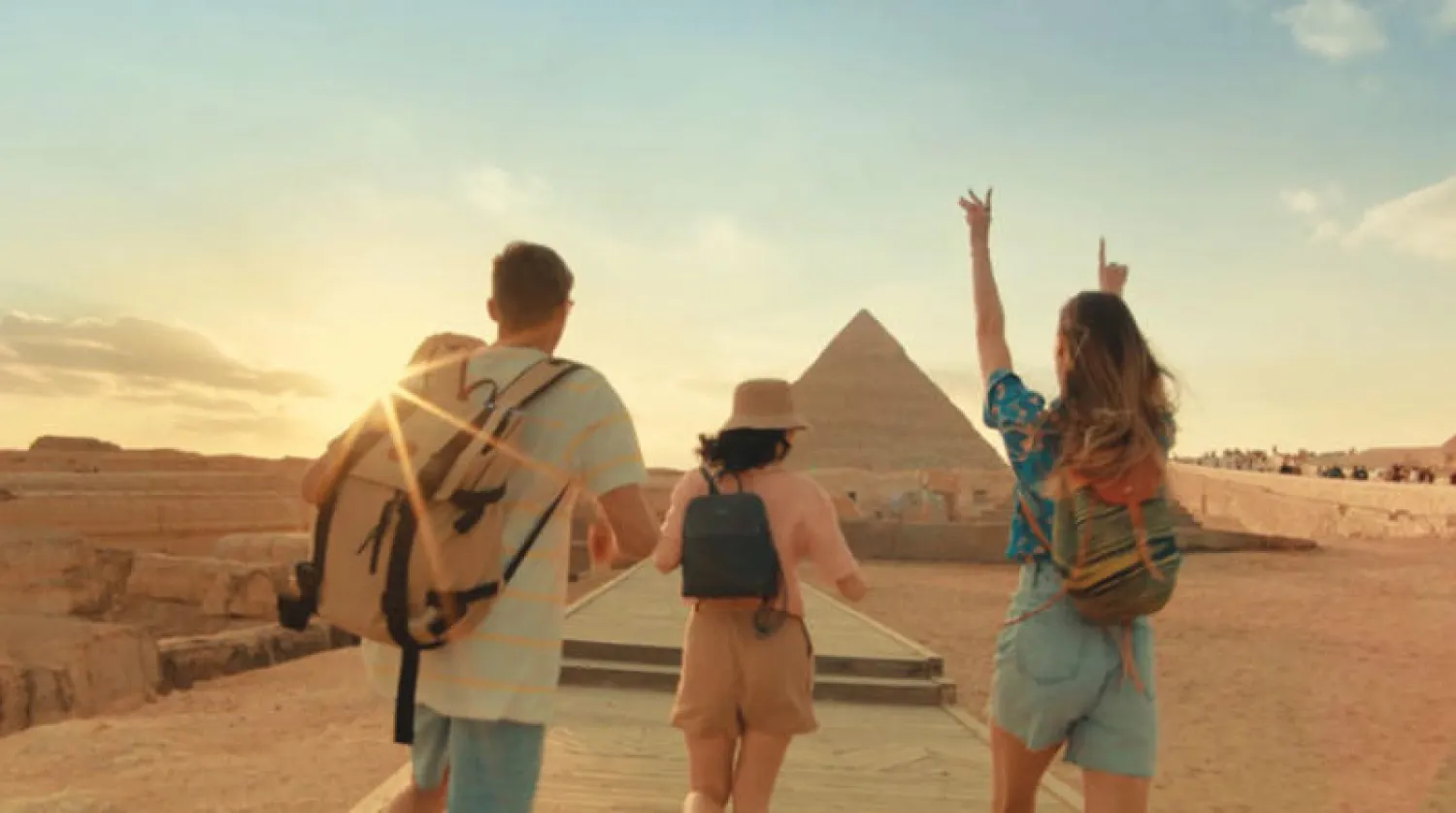 جانب من الحملة الترويجية المصرية المعروضة في «تايمز سكوير» (وزارة السياحة والآثار المصرية)