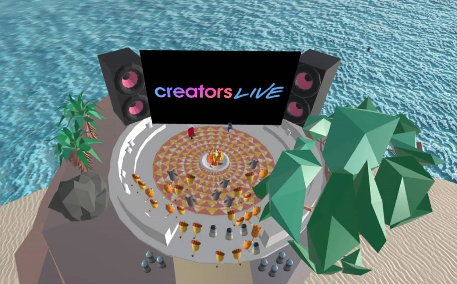 A concert in Ubuntuland, Africa’s first metaverse marketplace. (Thomson Reuters Foundation/Handout courtesy of Bianca Chan)
