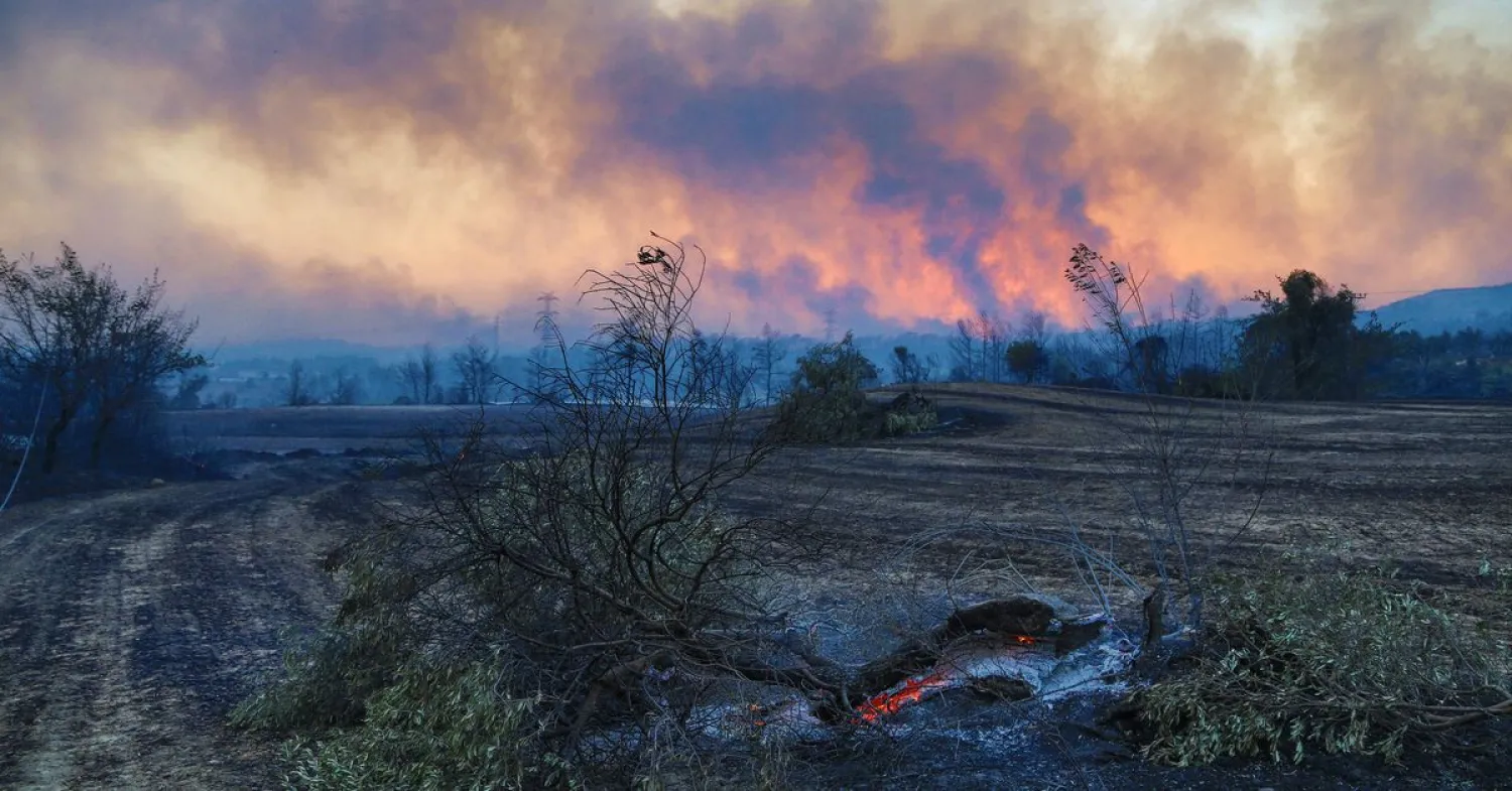 Strong winds overnight fanned the flames and forced some 2,400 people to evacuate the area. - Reuters