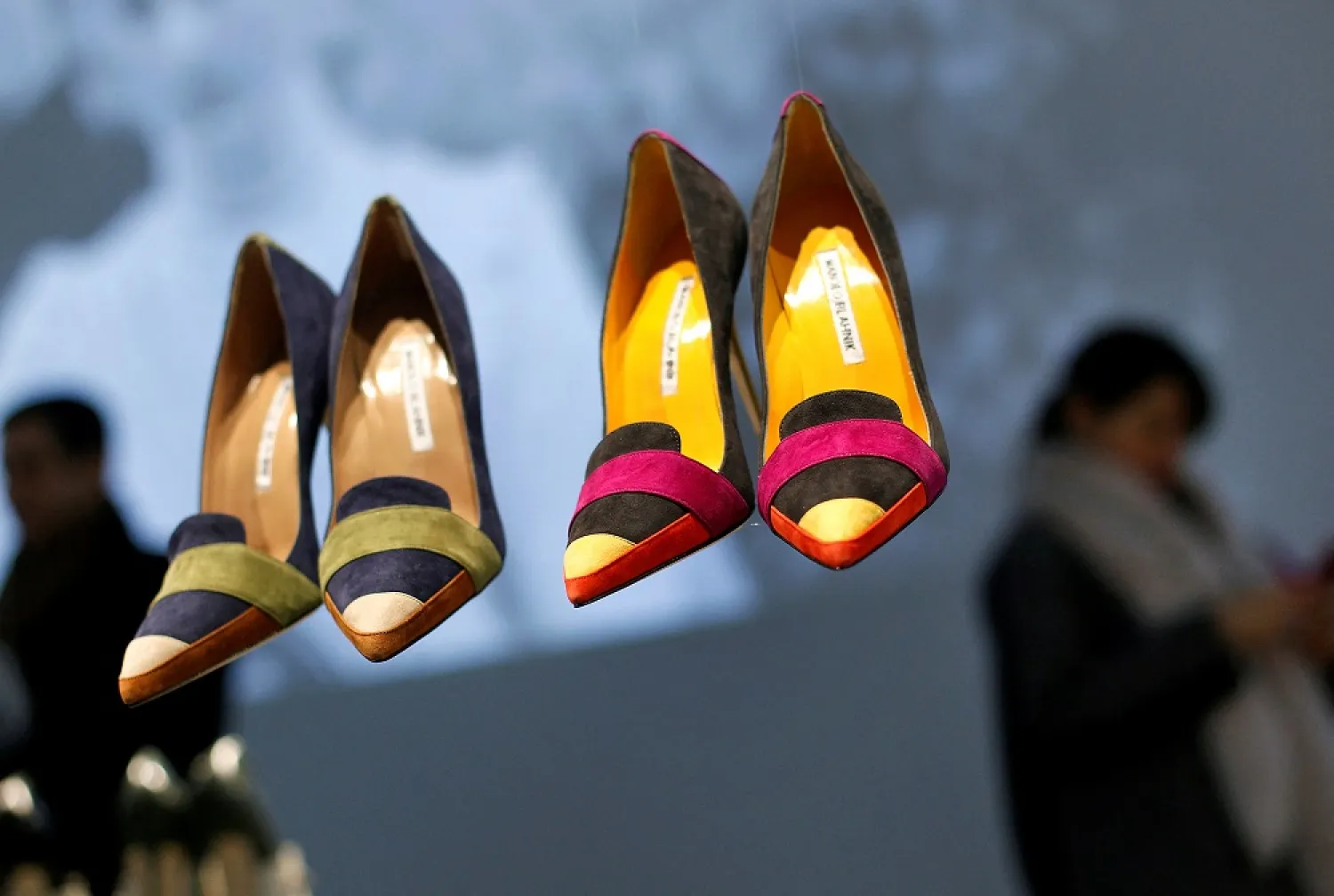 Shoes designed by Manolo Blahnik are displayed during the Fall 2014 collection at New York Fashion Week February 9, 2014. (Reuters)