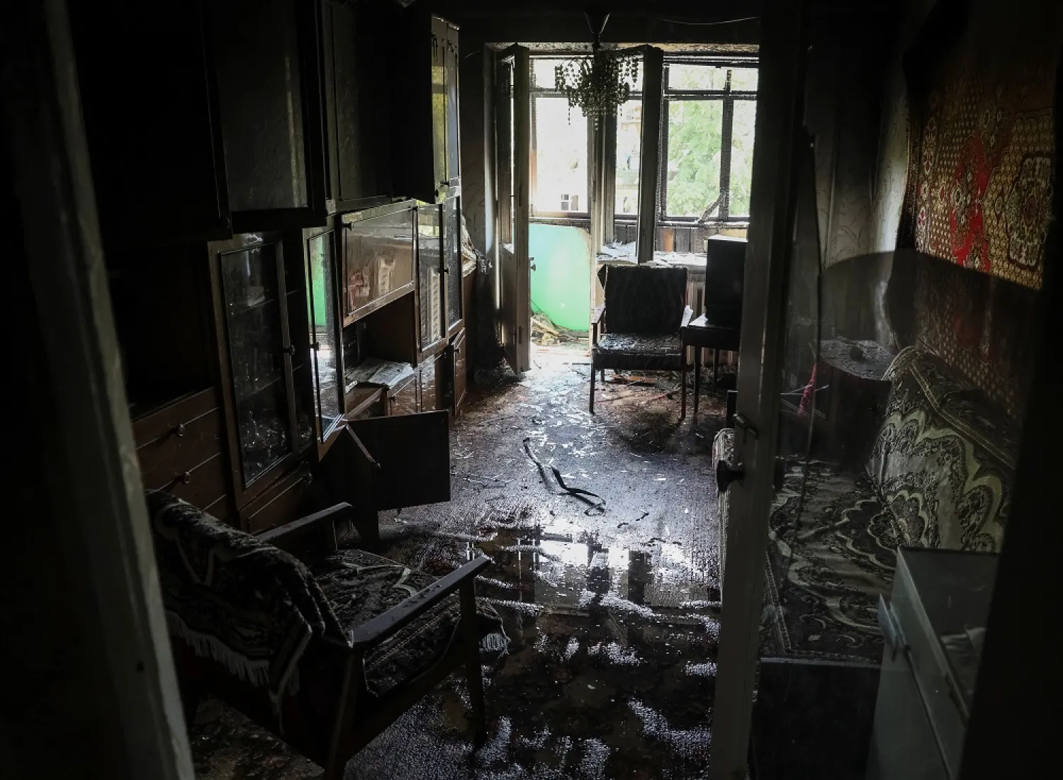 A view of a flat in a residential building damaged by a Russian military strike, amid Russia's invasion on Ukraine, in Kramatorsk, in Donetsk region, Ukraine July 19, 2022. (Reuters)