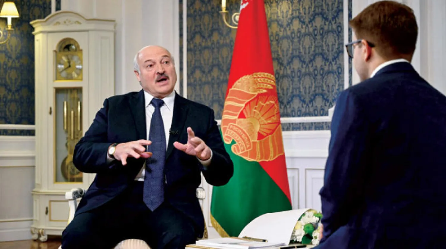 رئيس بيلاروسيا ألكسندر لوكاشينكو يتهم الغرب بأنه وراء تأجيج الصراع مع روسيا من خلال الحرب في أوكرانيا (أ.ف.ب)