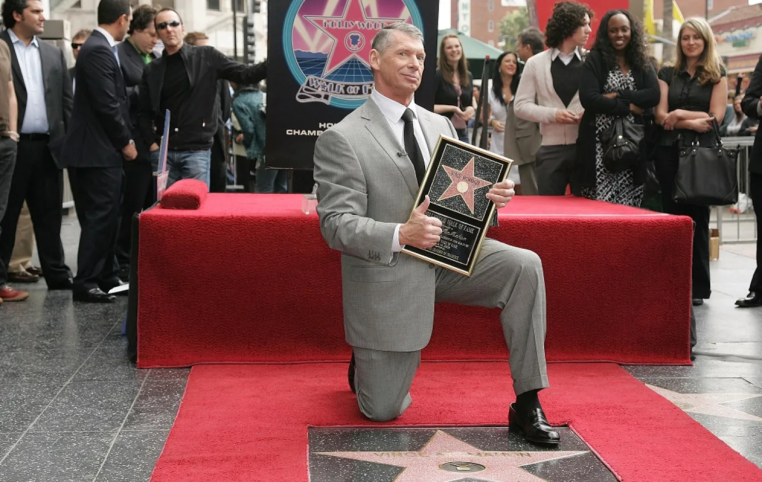 In this file photo taken on March 14, 2008 WWE Chairman Vince McMahon attends a ceremony honoring him with a star on the Hollywood Walk of Fame at Hollywood and Highland in Hollywood, California. (Getty Images/AFP)