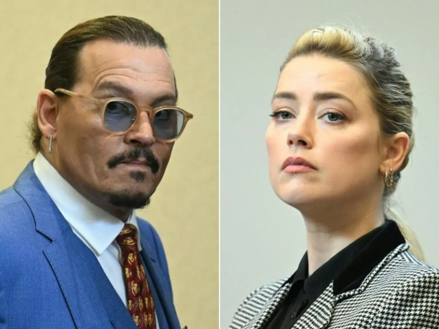 Actress Amber Heard (R) is appealing the jury verdict in the defamation trial she lost to her ex-husband Johnny Depp (L) JIM WATSON POOL/AFP/File
