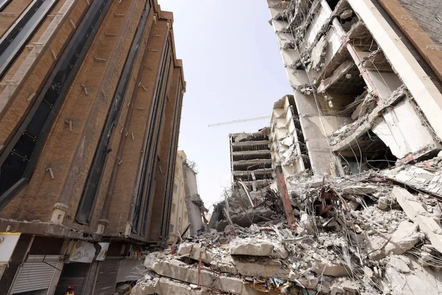 The ruins of the 10-story Metropol building, which collapsed May 23 in the southwest Iranian city of Abadan. (Iranian Senior Vice President's Office/AP) 