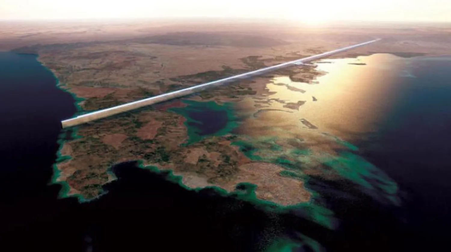 THE LINE will run on 100 percent renewable energy and prioritize people's health and well-being over transportation and infrastructure as in traditional cities (Asharq Al-Awsat)