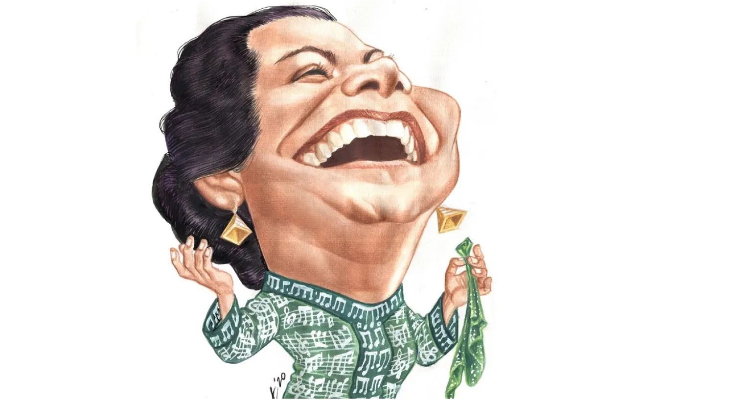 رسم كاريكاتيري لكوكب الشرق أم كلثوم