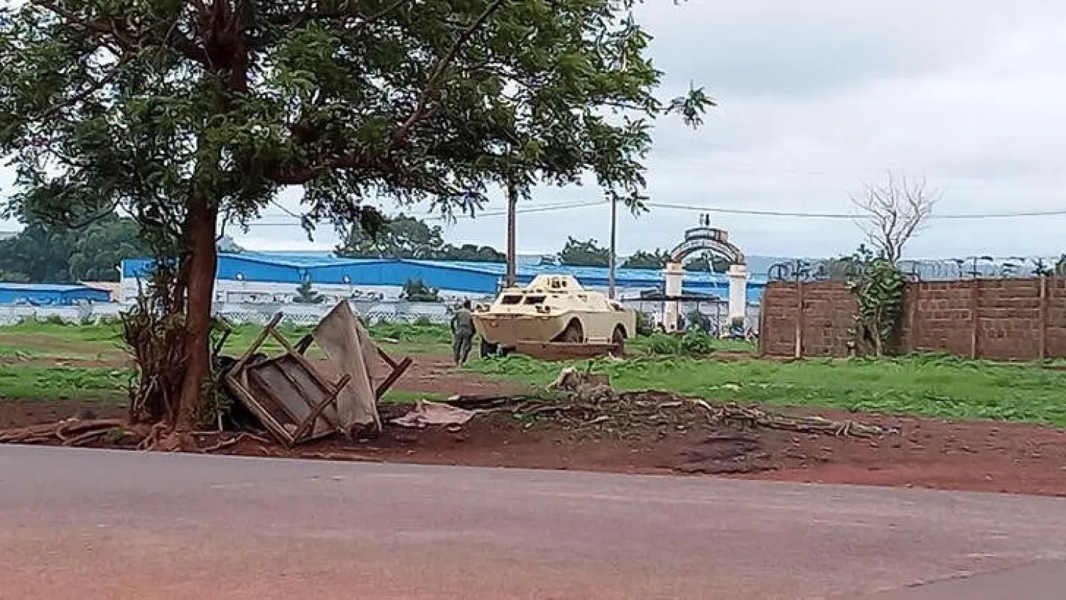 An armored personnel carrier is seen at the main military base after heavy gunfire was heard early on Friday, in Kati, outside the capital Bamako, Mali July 22, 2022. REUTERS/Fadimata Kontao