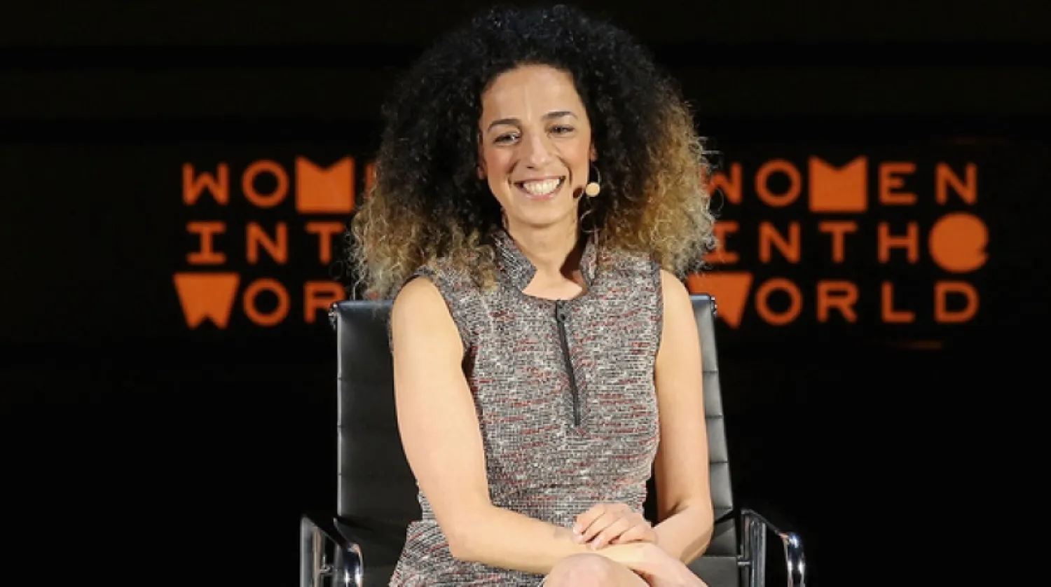 In this file photo taken on April 7, 2016, journalist Masih Alinejad speaks onstage at My Stealthy Freedom during Tina Brown's 7th Annual Women In The World Summit at David H. Koch Theater at Lincoln Center in New York City. (AFP) 