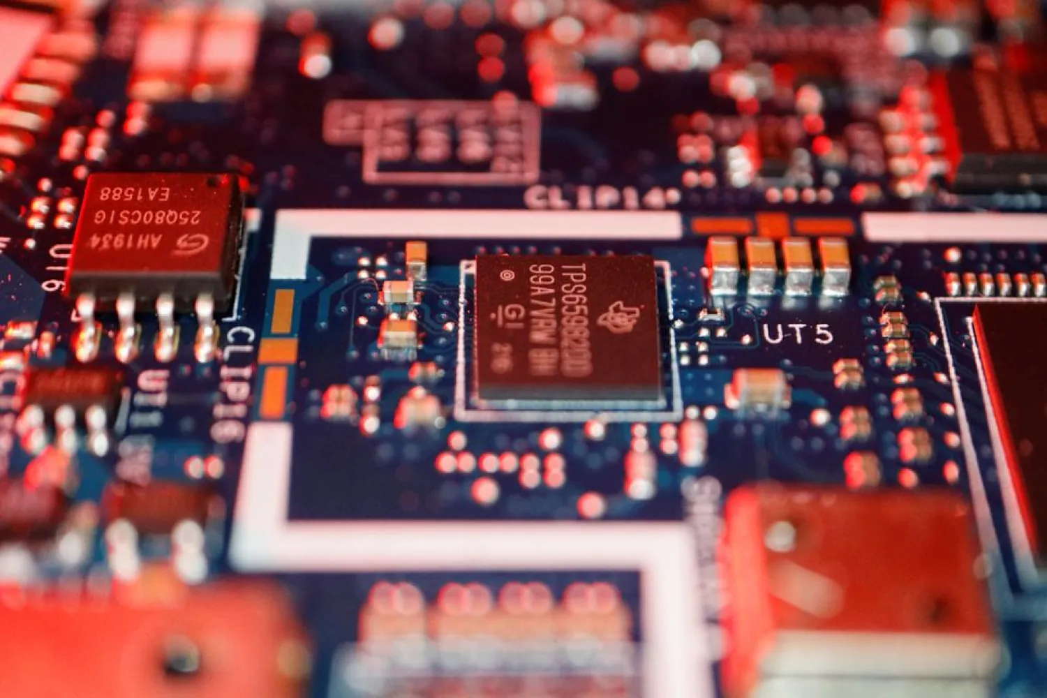 Semiconductor chips are seen on a circuit board of a computer in this illustration picture taken February 25, 2022. (Reuters)
