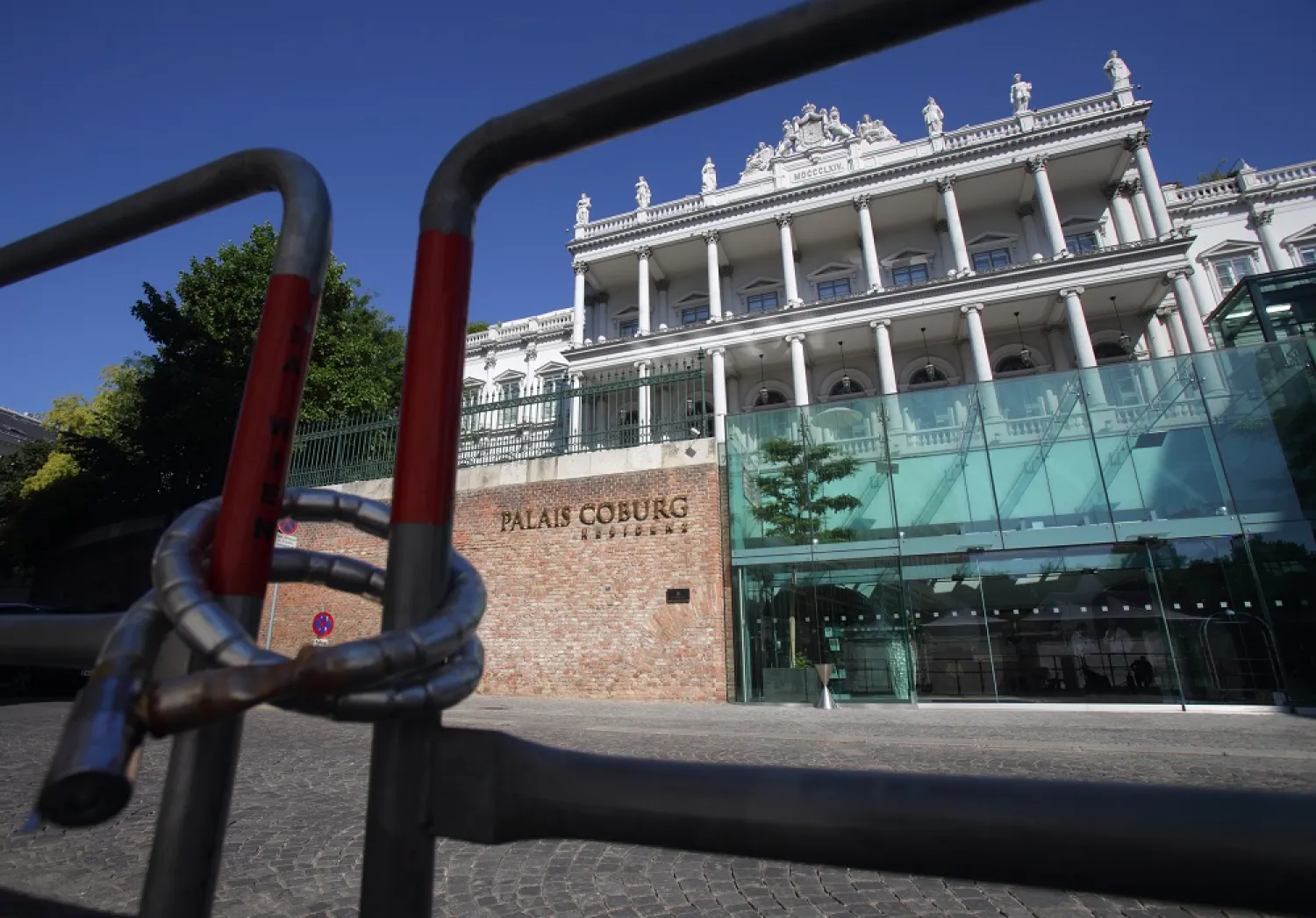 A view taken outside Palais Coburg, the venue of bilateral meetings for a possible next round of Joint Commission of the Joint Comprehensive Plan of Action (JCPOA) talks, in Vienna, Austria, 05 August 2022. (EPA)
