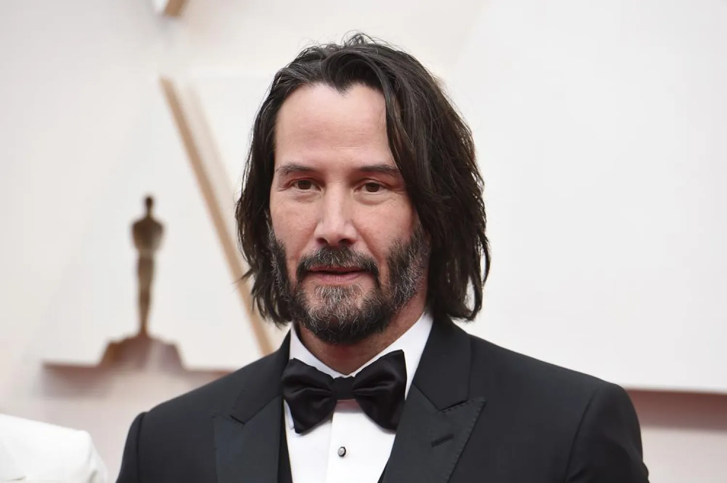 Keanu Reeves appears at the Oscars in Los Angeles on Feb. 9, 2020. (AP)