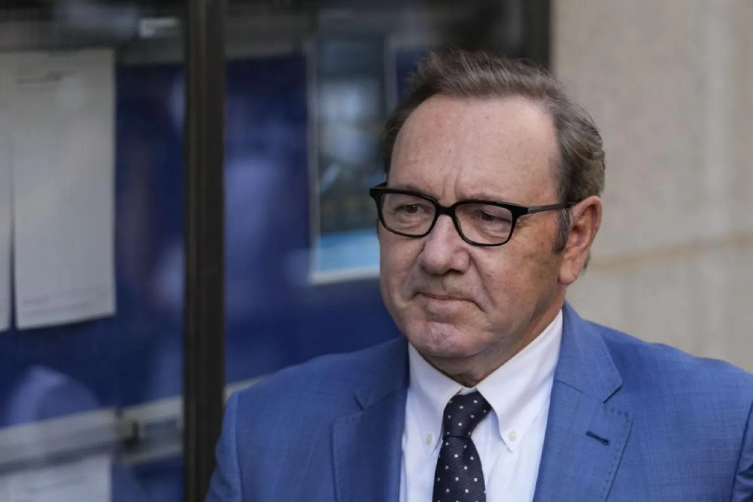 Actor Kevin Spacey arrives at the Old Bailey, in London, on July 14, 2022. (AP)
