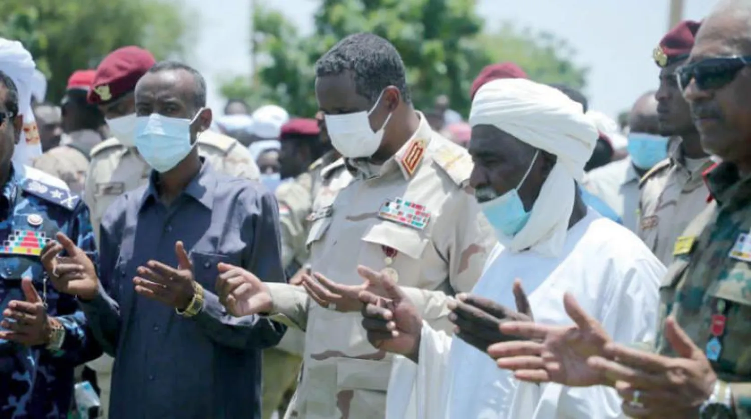 Dagalo during Friday's funeral in al-Geneina town. (SUNA)