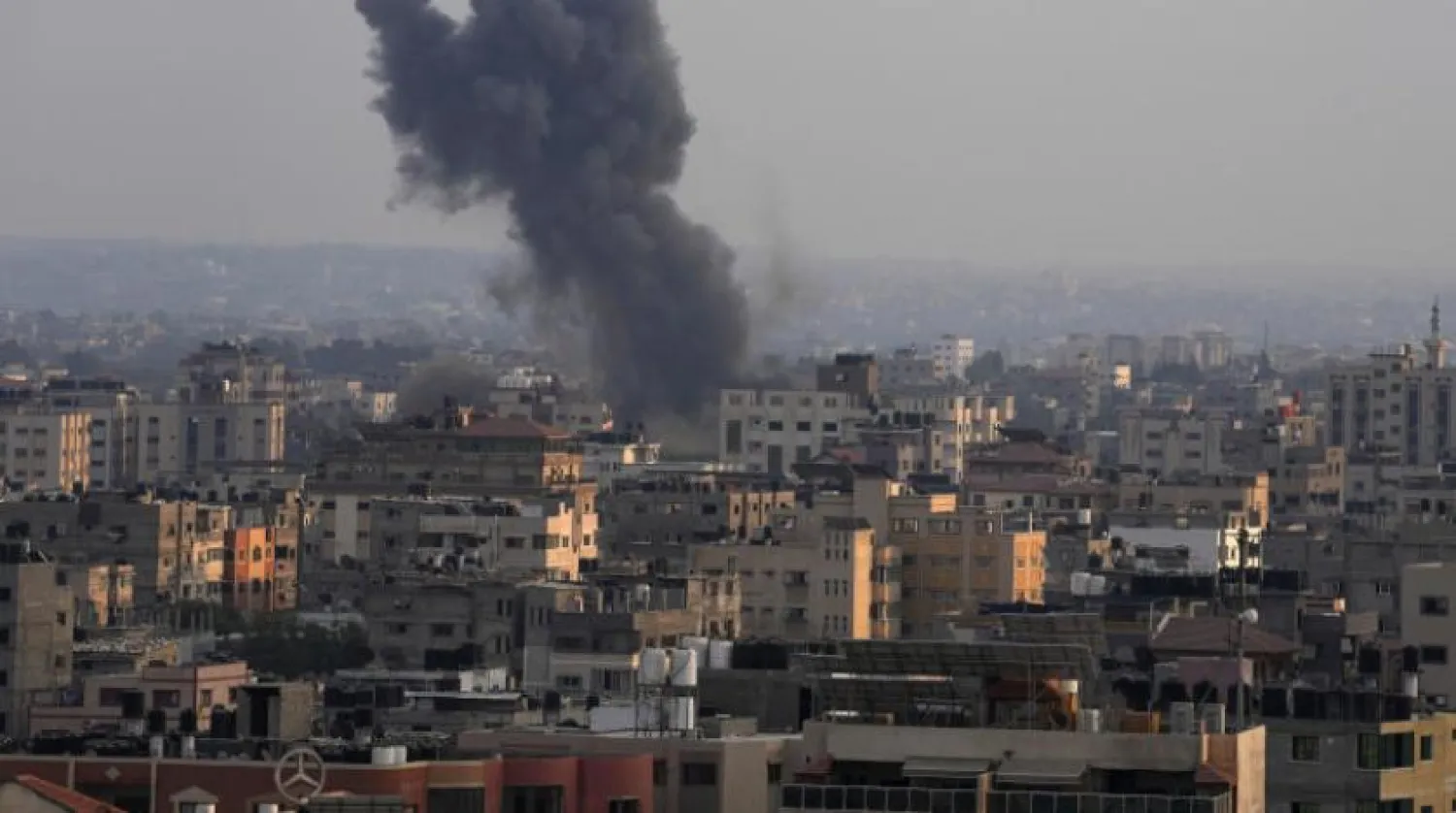 Smoke rises after Israeli airstrikes on a residential building in Gaza, Saturday, Aug. 6, 2022. (AP Photo/Adel Hana)