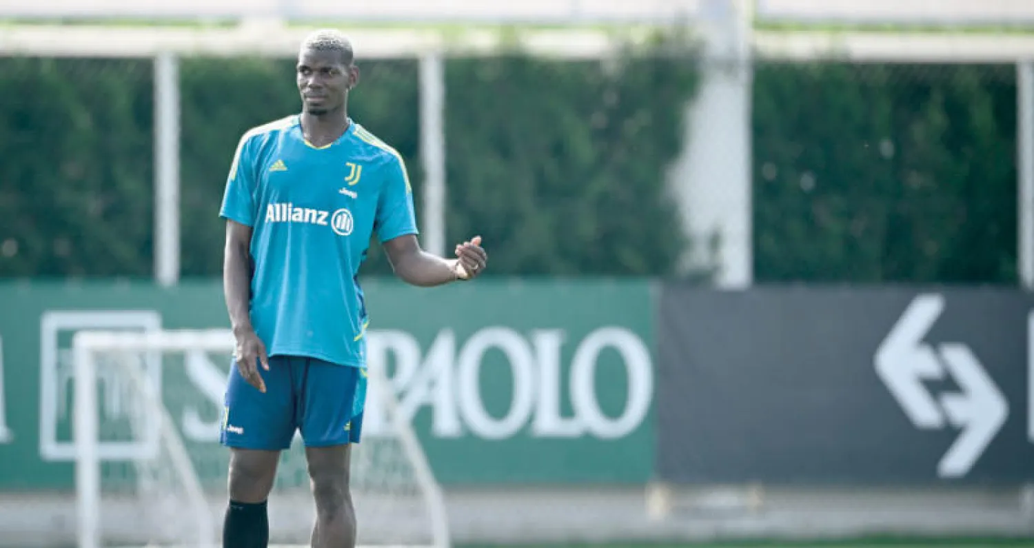 بوغبا في تدريباته الخاصة بنادي يوفنتوس (غيتي)