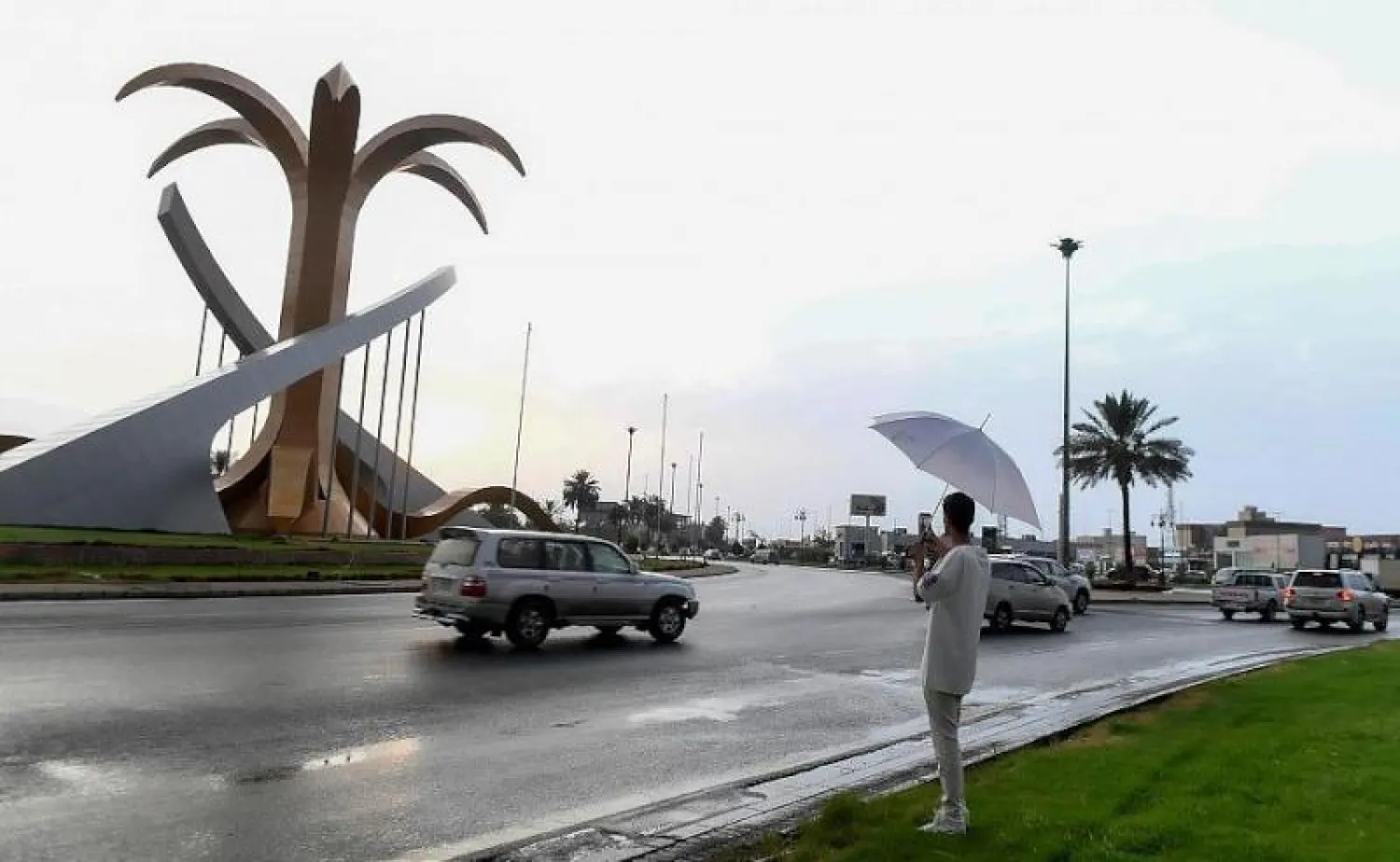 تشهد عدد من المناطق السعودية منذ يوليو الماضي حالة مطرية متكررة (واس)