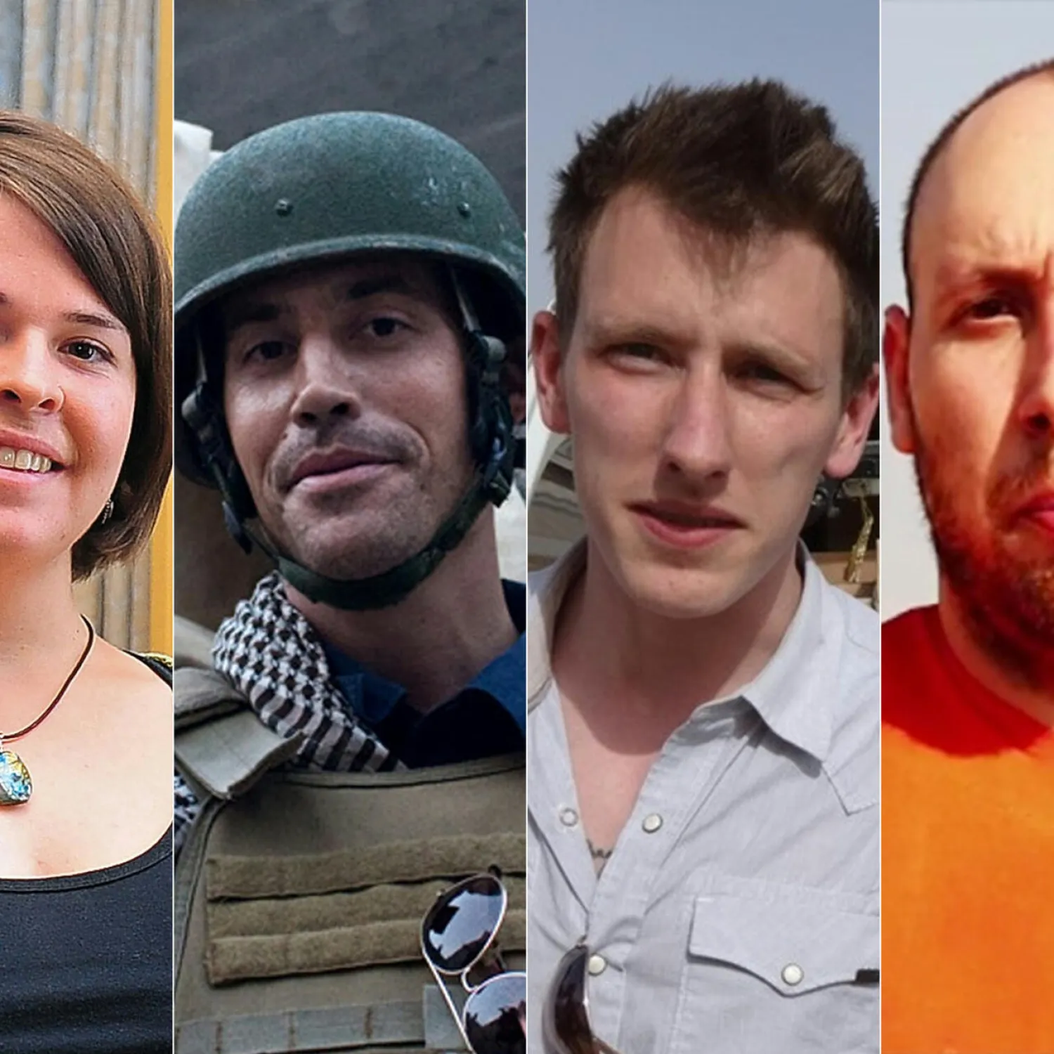 From left to right, Kayla Mueller, James Foley, Peter Kassig and Steven Sotloff Handout, Matt HINSHAW, Nicole TUNG AFP/File
