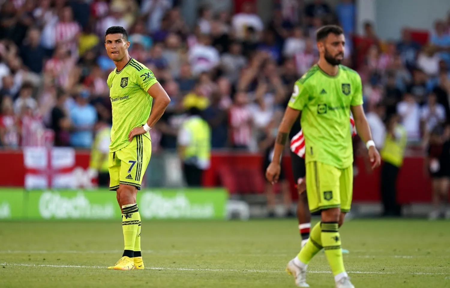 13 August 2022, United Kingdom, Brentford: Manchester United's Cristiano Ronaldo reacts after the English Premier League match between Brentford and Manchester United at the Gtech Community Stadium. (dpa)