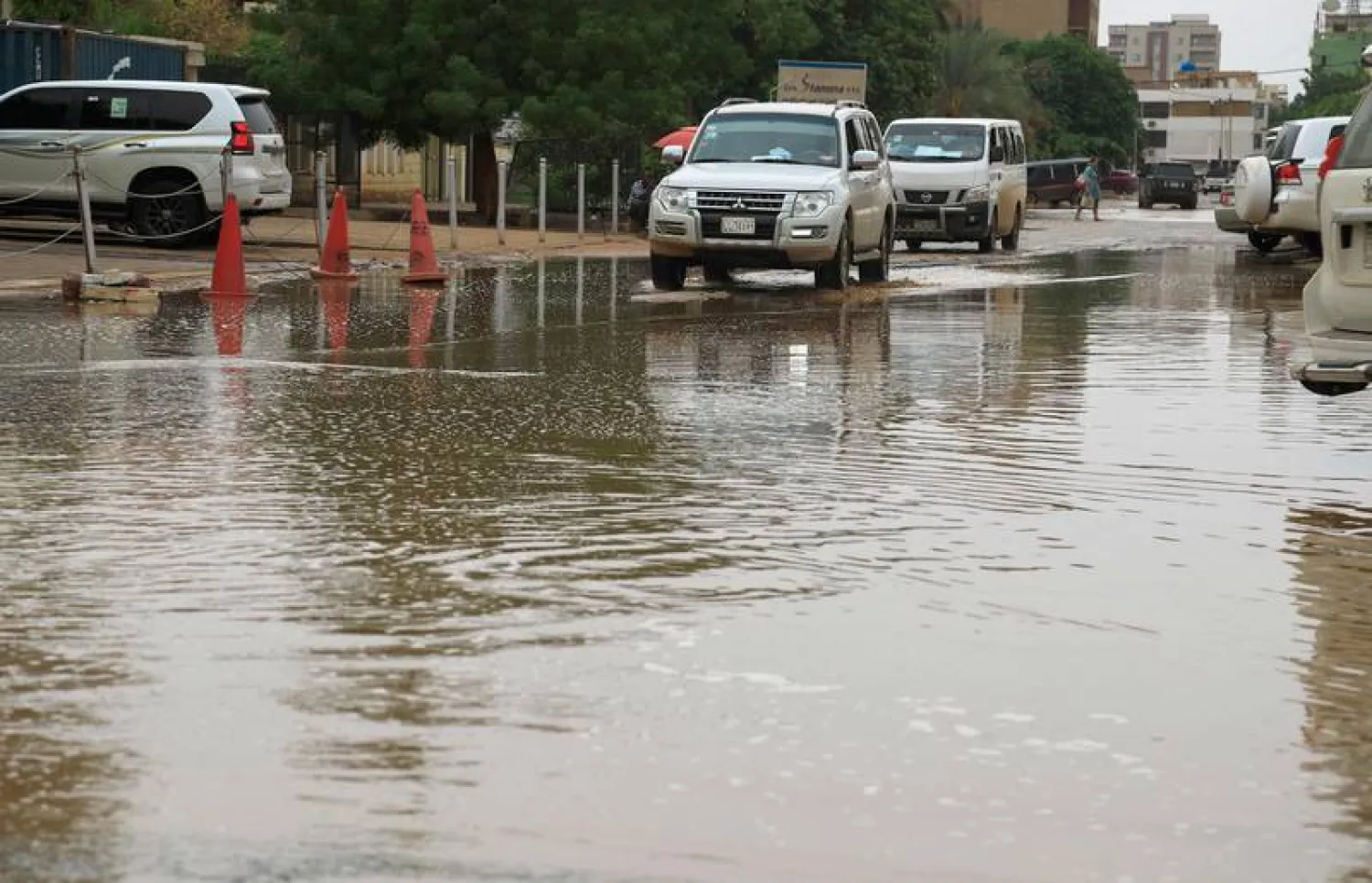 A flooded street in Sudan's capital, Khartoum, on August 13, 2022. AFP