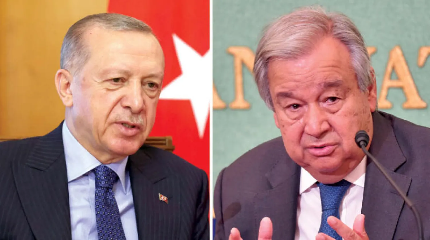 الأمين العام للأمم المتحدة أنطونيو غوتيريش (أ.ف.ب)  -  الرئيس التركي رجب طيب إردوغان (د.ب.أ)