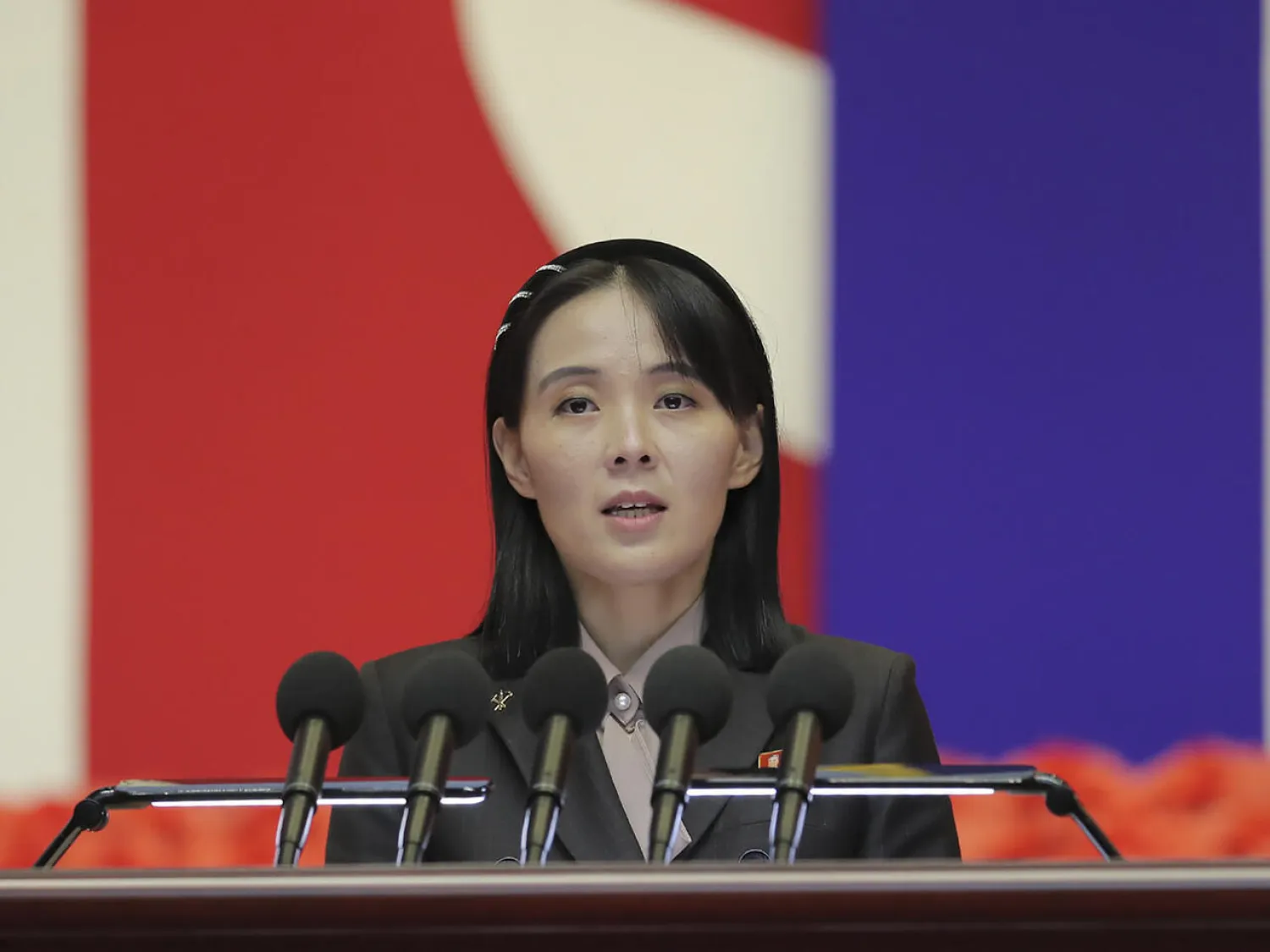 Kim Yo Jong, sister of North Korean leader Kim Jong Un, has issued a scathing rebuttal to the South's offer of aid in return for denuclearisation STR KCNA VIA KNS/AFP
