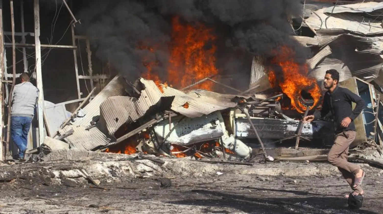 FILE: A man runs at a site of a bomb explosion in the town of Suluk, Syria November 10, 2019. (Reuters)
