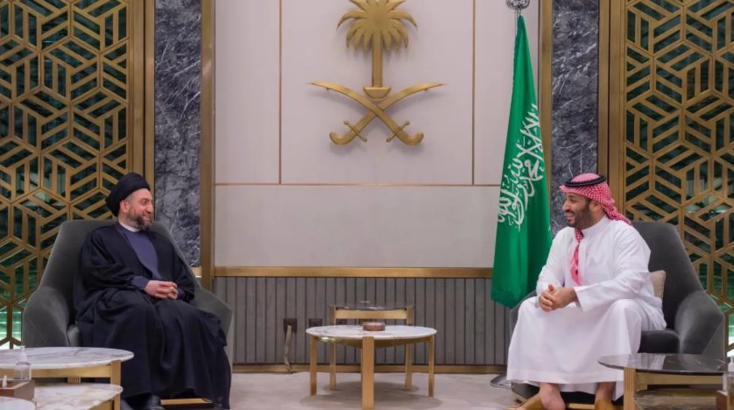 Saudi Arabia’s Crown Prince Mohammed bin Salman holding talks with Iraq’s National Wisdom Movement leader Ammar Al-Hakim in Jeddah - SPA
