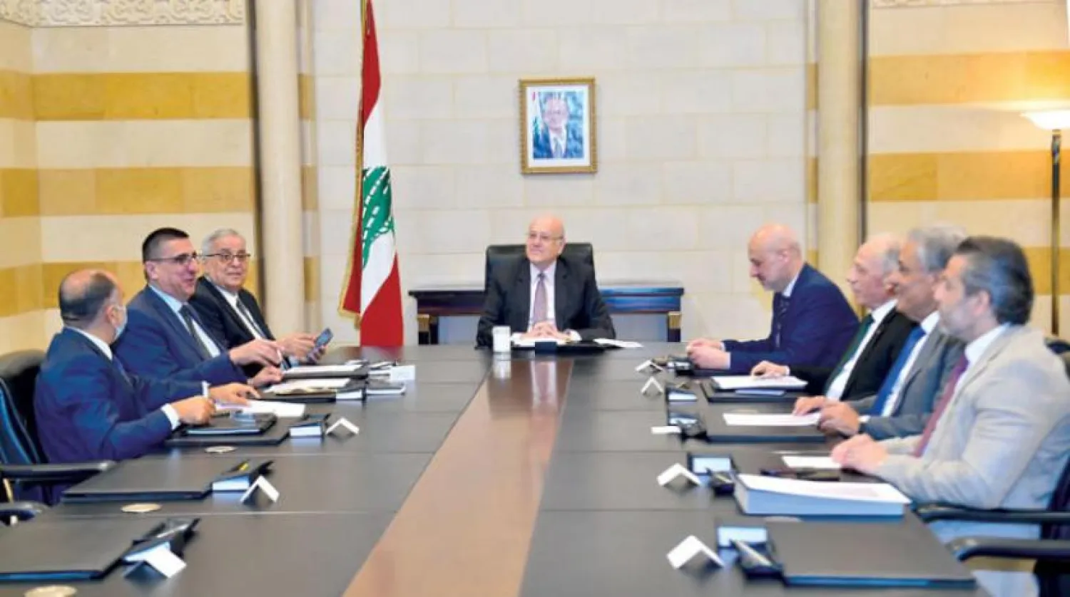 Mikati chairing the ministers meeting to discuss the issue of the displaced (Website of Presidency of the Council of Ministers)
