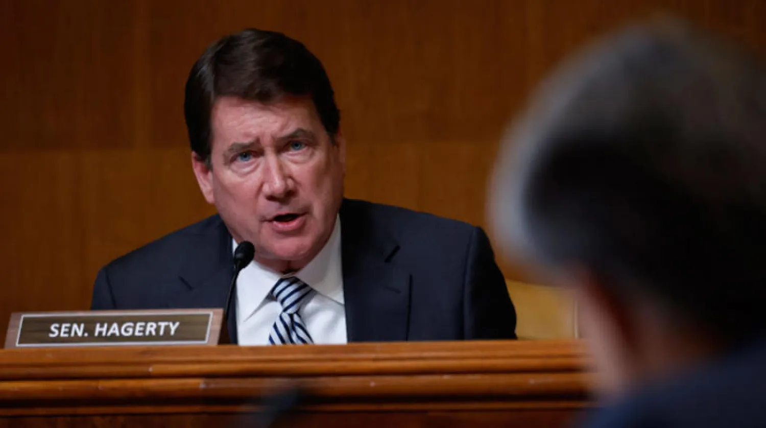 هاغرتي يتحدث خلال جلسة استماع في مجلس الشيوخ 25 مايو 2022 (إ.ب.أ)