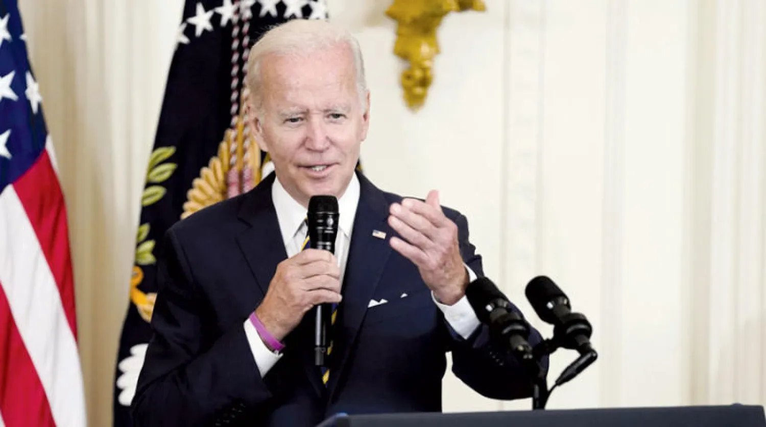 بايدن يلقي كلمة في البيت الأبيض 10 أغسطس الحالي (أ.ب)