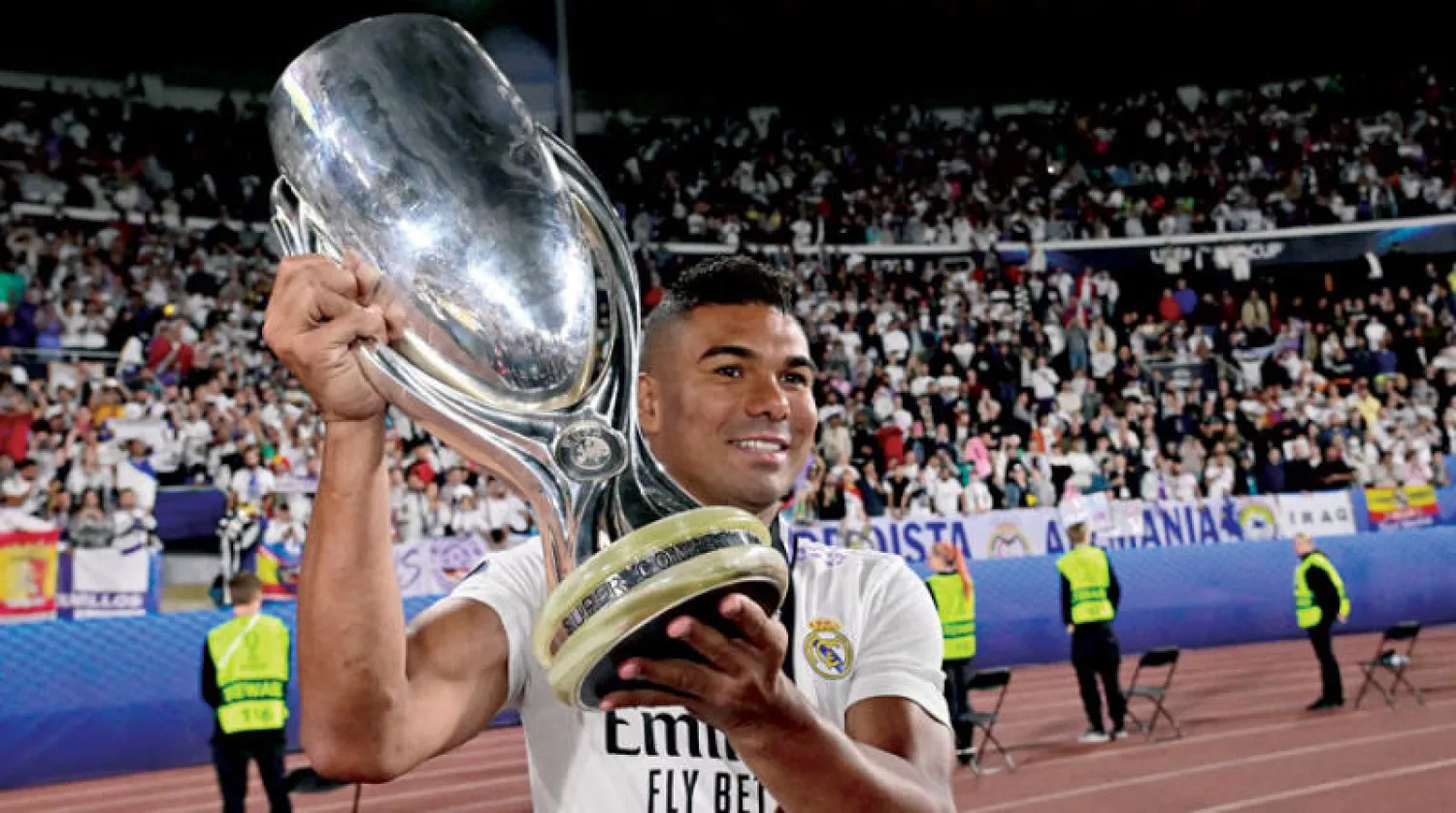 كاسيميرو ختم مسيرته مع الريال بكأس السوبر الأوروبي (أ.ف.ب)