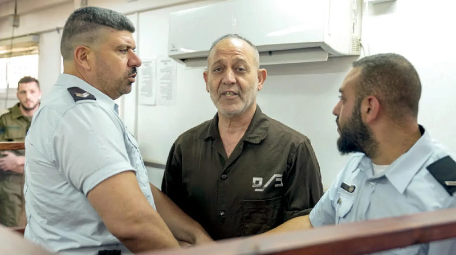 بسام السعدي في محكمة إسرائيلية قرب رام الله 21 أغسطس (أ.ب)