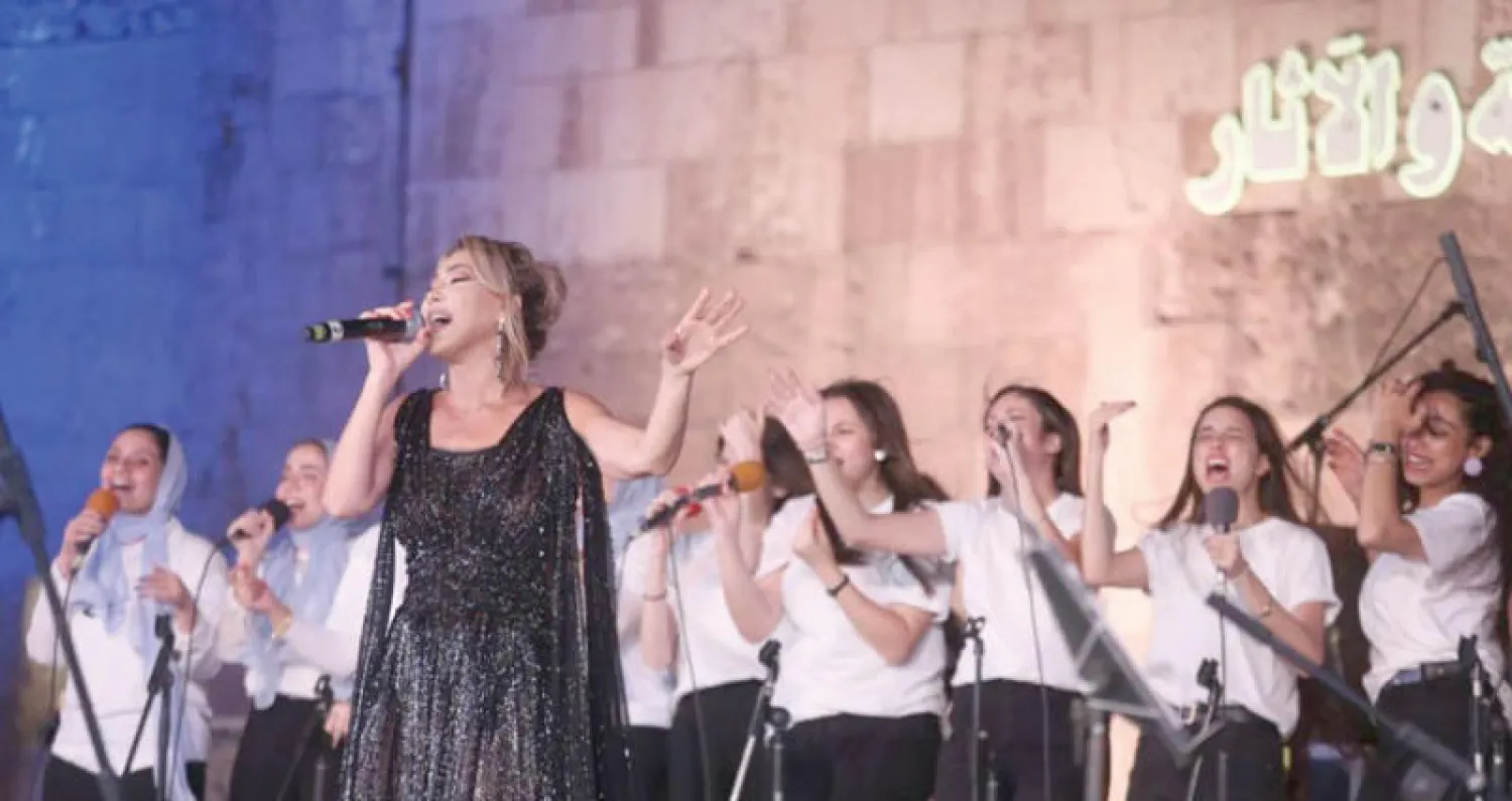 نوال الزغبي خلال حفل مهرجان «محكى القلعة»... (المركز الإعلامي للأوبرا)