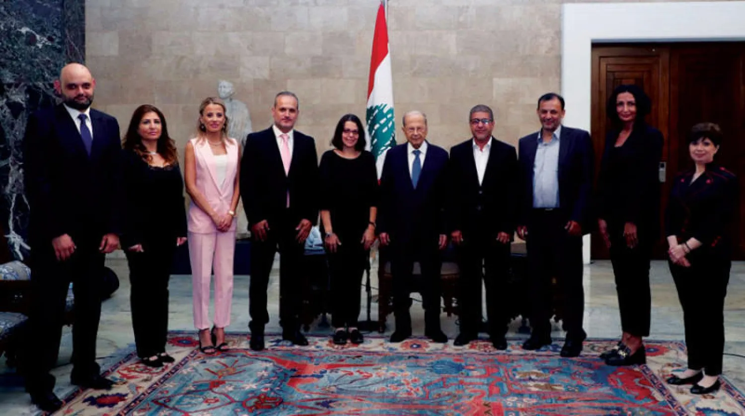عون خلال استقباله وفد نقابة العاملين في الإعلام المرئي والمسموع (الرئاسة اللبنانية)