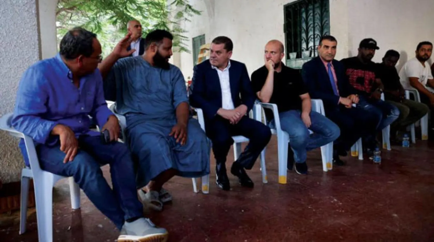 Dibeybe, Trablus’ta yaşanan çatışmalarda hayatını kaybeden kurbanlardan birinin taziyesinde (Libya Birlik Hükümeti)