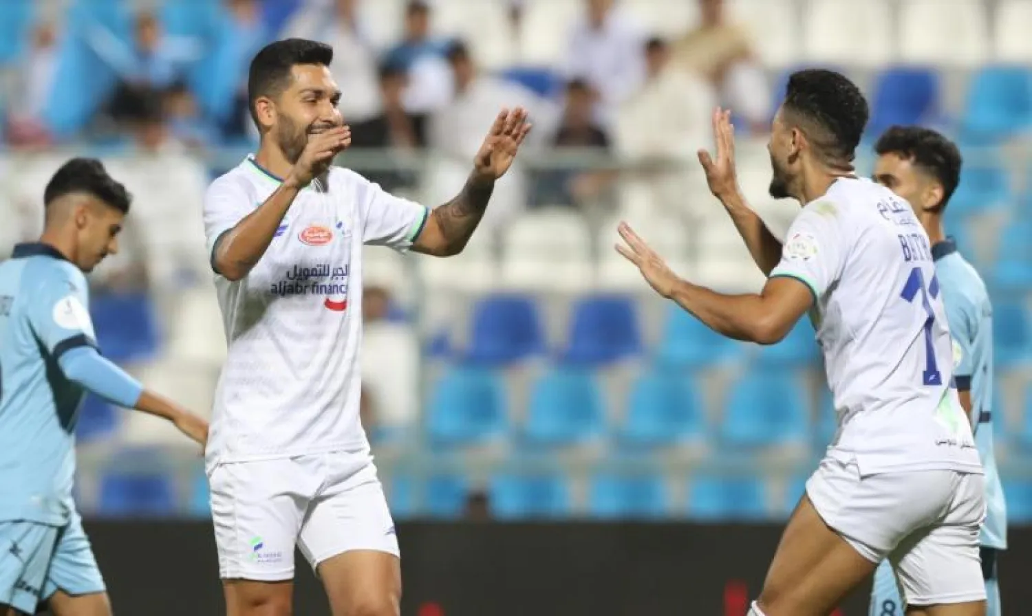 تكررت احتفاليات فريق الفتح كثيراً هذا المساء (تصوير: سعد العنزي)