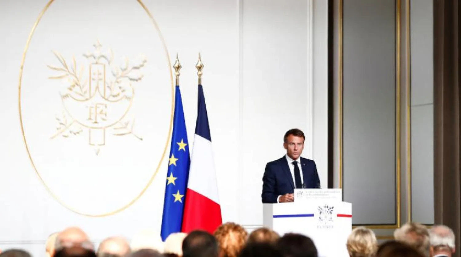 Fransa Cumhurbaşkanı Emmanuel Macron bugün Elysee Sarayı’nda (Reuters)