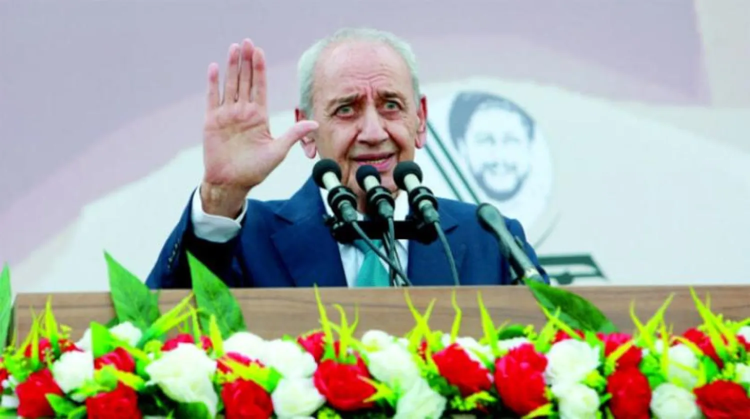 Lebanese Speaker Nabih Berri at Amal movement celebration (Reuters)
