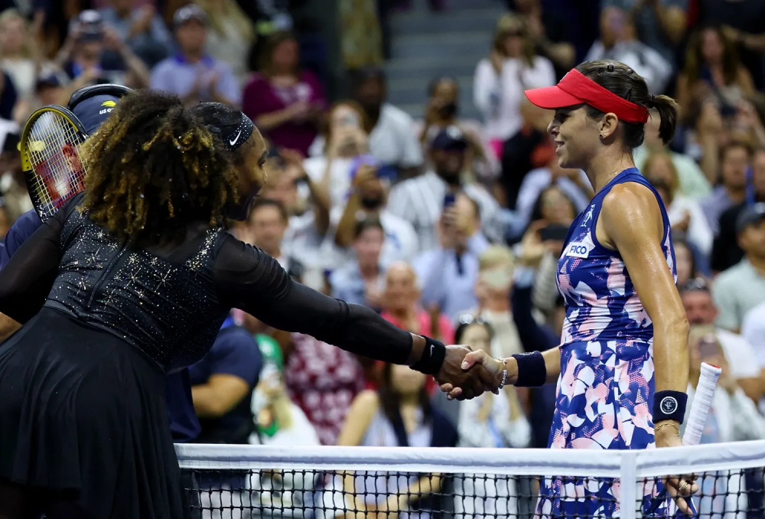 Tennis - US Open - Flushing Meadows, New York, United States - September 2, 2022 Serena Williams of the US shakes hands with Australia's Ajla Tomljanovic after losing their third round match. (Reuters)