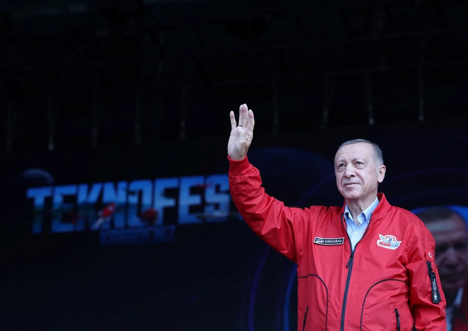 Turkish President Tayyip Erdogan attends the Teknofest Black Sea, an aviation, space and technology festival, at Carsamba Airport in Samsun, Türkiye September 3, 2022. (Presidential Press Office/Handout via Reuters)