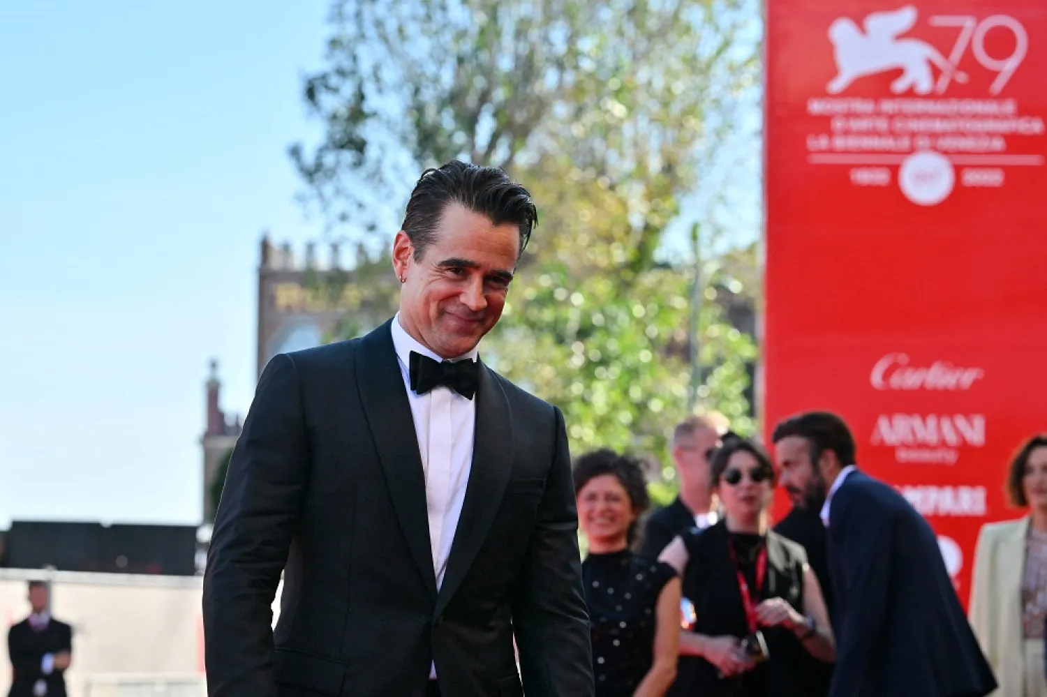 Irish actor Colin Farrell arrives on September 5, 2022 for the screening of the film "The Banshees of Inisherin" presented in the Venezia 79 competition as part of the 79th Venice International Film Festival at Lido di Venezia in Venice, Italy. (AFP)