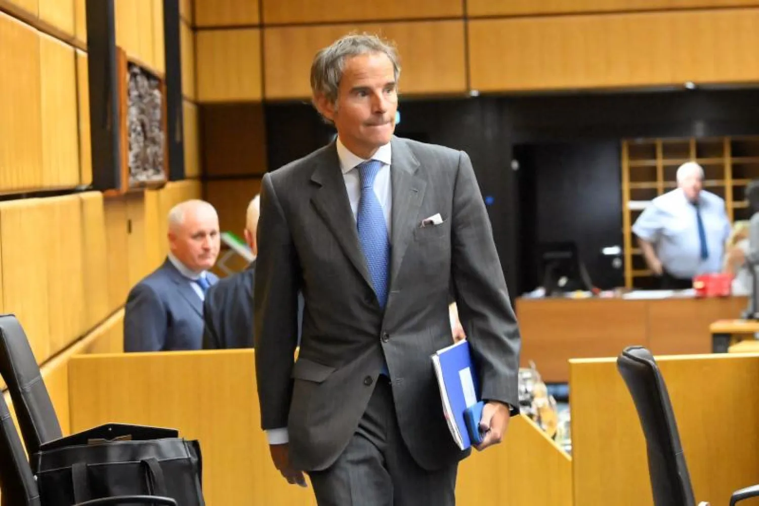 صورة نشرها موقع «الطاقة الذرية» لمديرها العام رافاييل غروسي الاثنين الماضي