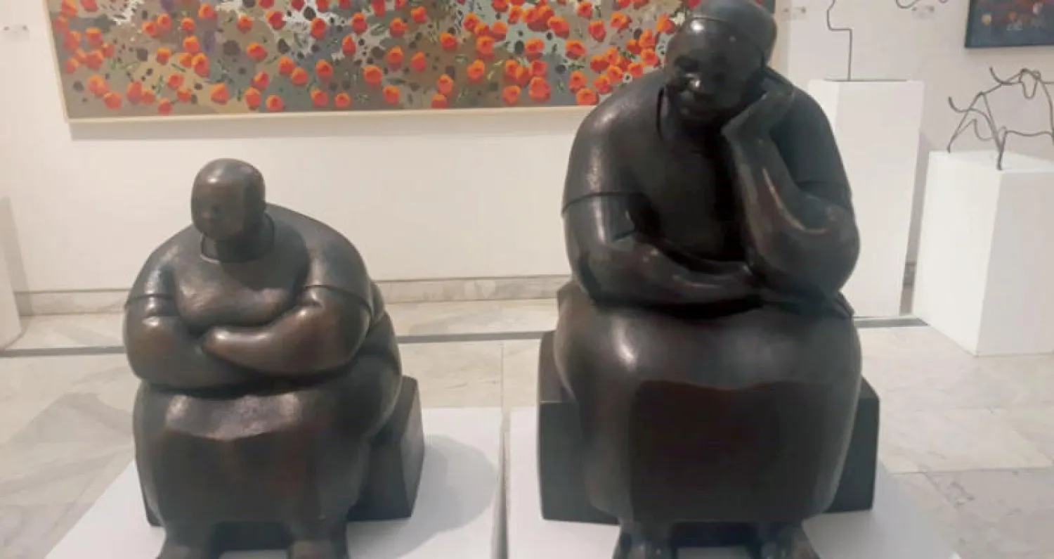 تمثالان من البرونز للفنان محمد الفيومي (الشرق الأوسط)