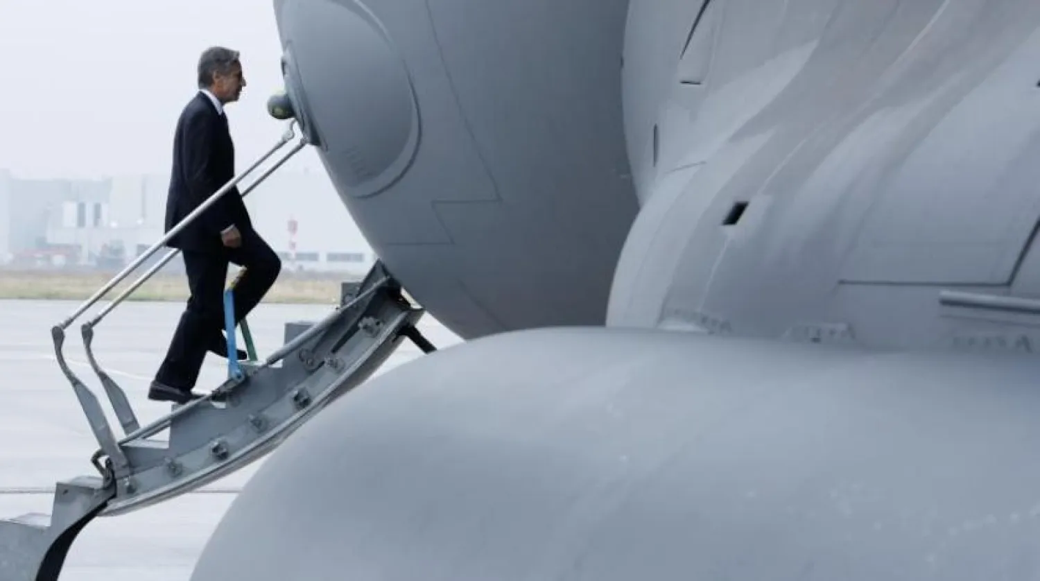 US Secretary of State Anthony Blinken boarding plane to Brussels (AP) 

