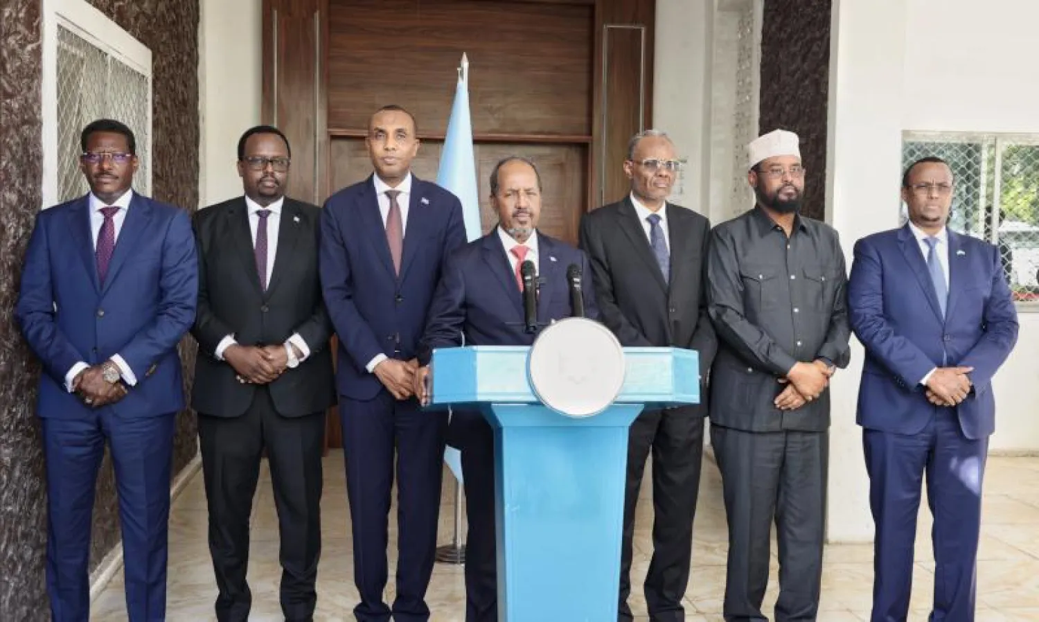 صورة وزعها مكتب الرئيس الصومالي للاجتماع الثاني للمجلس الاستشاري الوطني