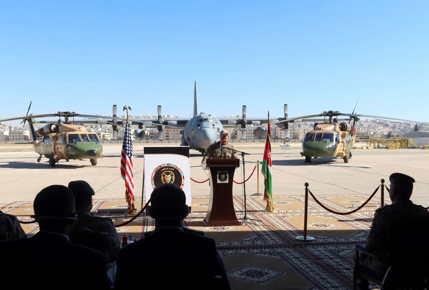 General Michael "Erik" Kurilla , Commander of US Central Command, speaks during a news conference to showcase current Eager Lion military exercises in Jordan, in Amman's Marka air base, Jordan September 12, 2022. REUTERS/Jehad Shelbak



