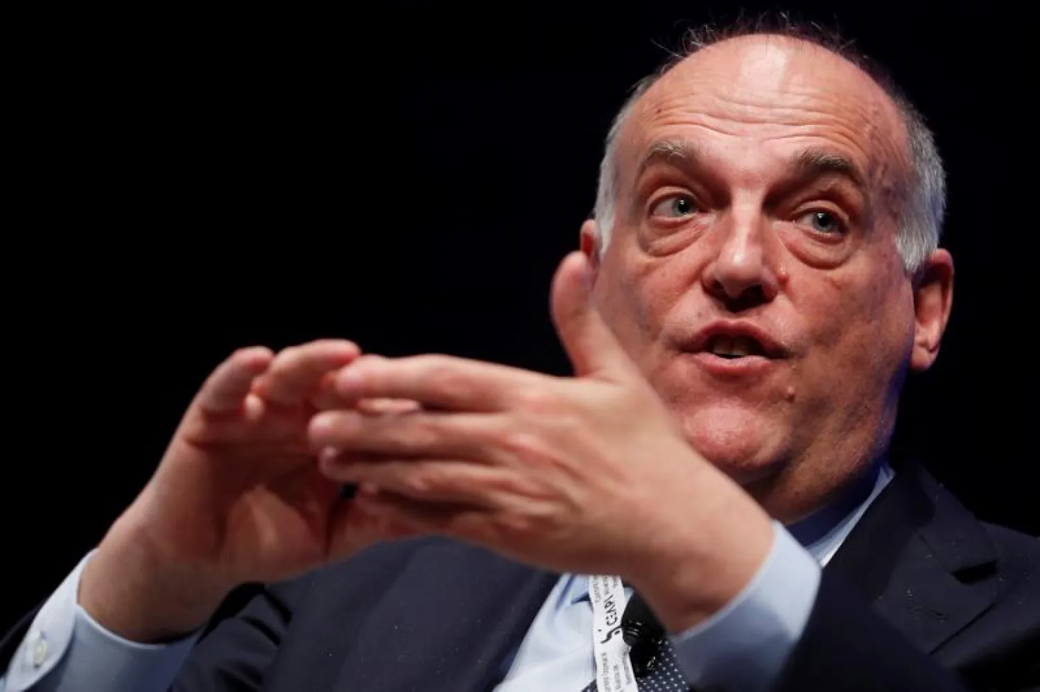 خافيير تيباس رئيس رابطة الدوري الإسباني لكرة القدم (رويترز)